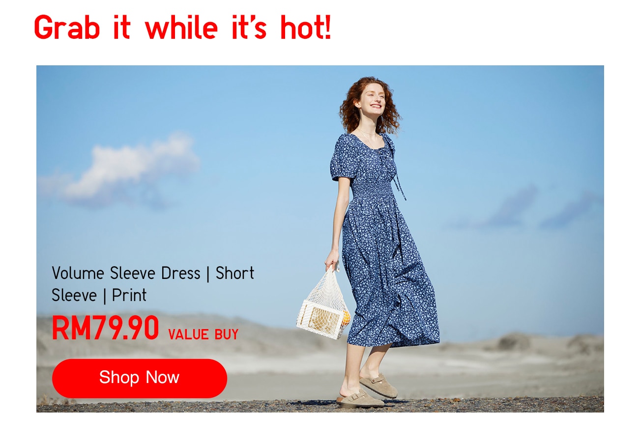 Volume Sleeve Dress | Short Sleeve | Print