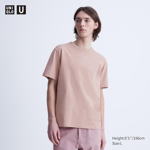 Uniqlo Shirt Womens Medium Peach Short Sleeve Crew Neck Pullover T