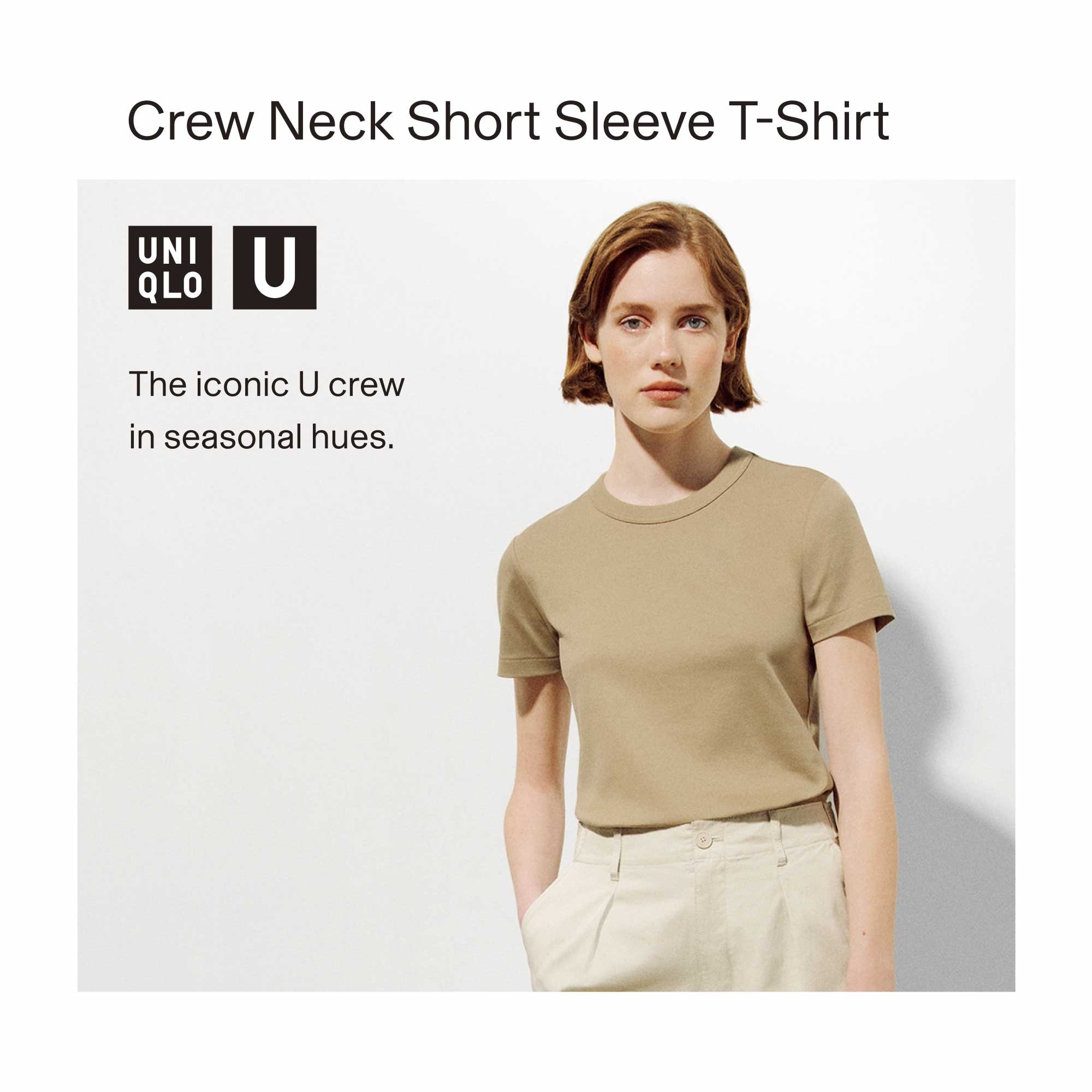 Uniqlo women's crew neck t shirt Clearance