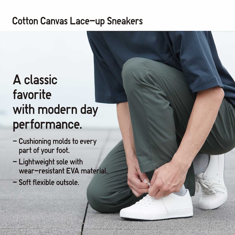 COTTON CANVAS LACE UP SNEAKERS | UNIQLO PH