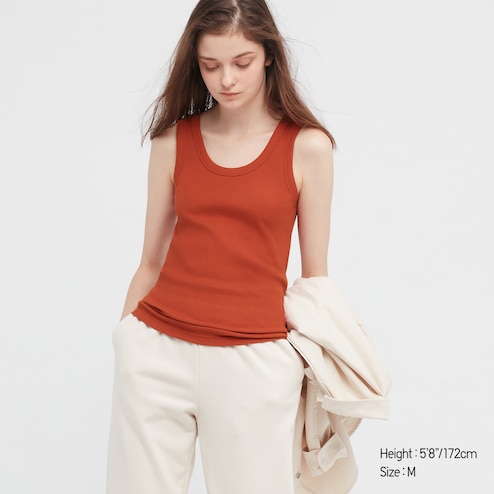 Dry Color Ribbed Tank Top, UNIQLO US