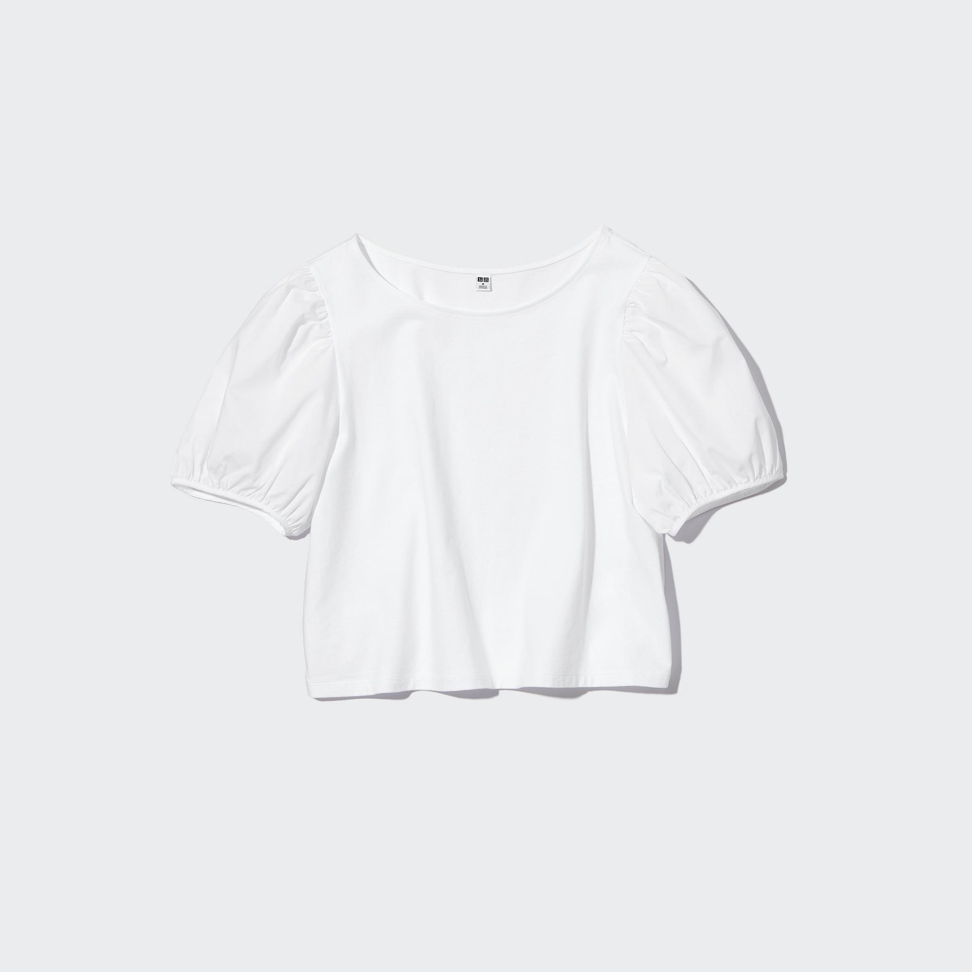 UNIQLO Square Neck Short Sleeve Cropped T-Shirt