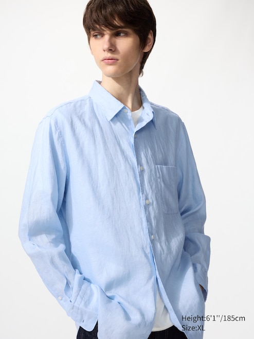 MEN'S PREMIUM LINEN LONG SLEEVE SHIRT UNIQLO PH