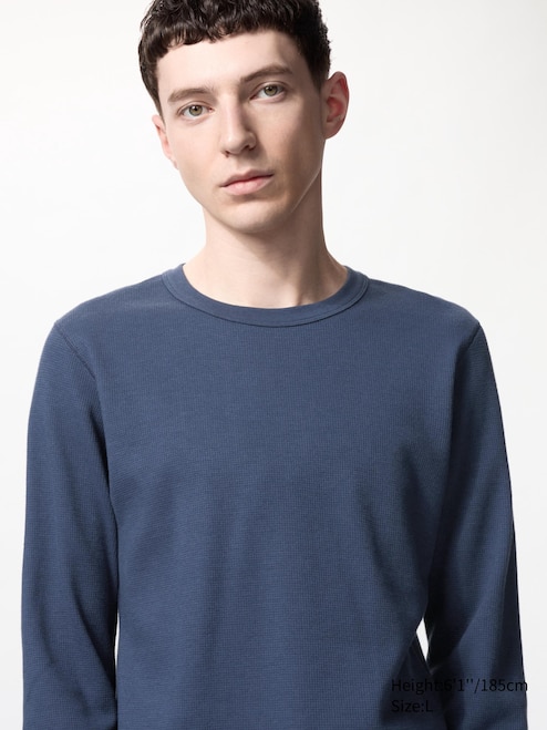 MEN'S HEATTECH COTTON WAFFLE CREW NECK T-SHIRT (EXTRA WARM