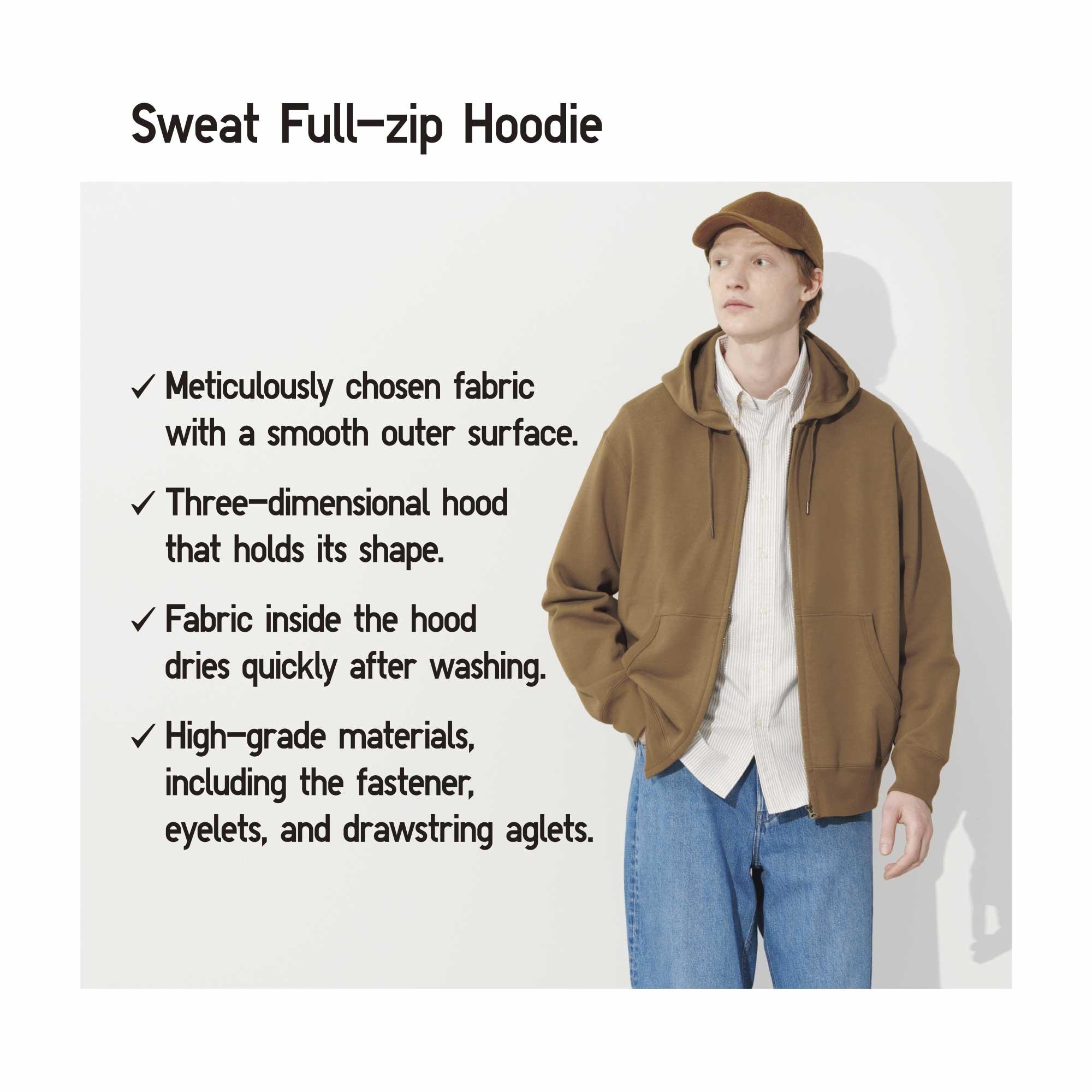 Uniqlo sweat full 2025 zip long sleeve hoodie