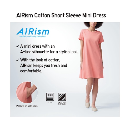 AIRism COTTON SHORT SLEEVE T-SHIRT DRESS