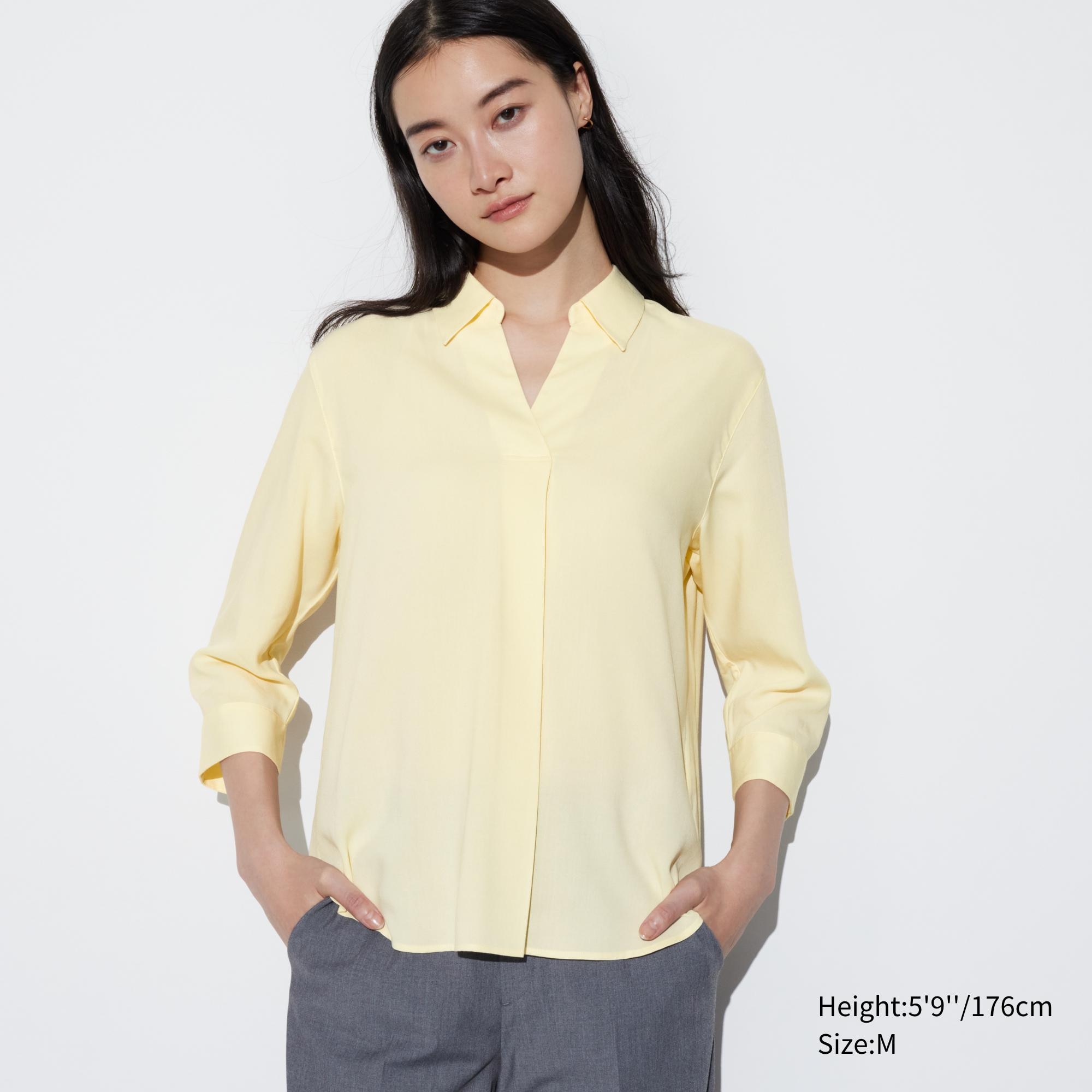 Uniqlo rayon long outlet sleeve blouse