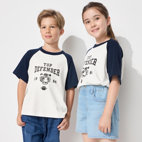 KIDS AIRISM COTTON GRAPHIC SHORT SLEEVE T-SHIRT