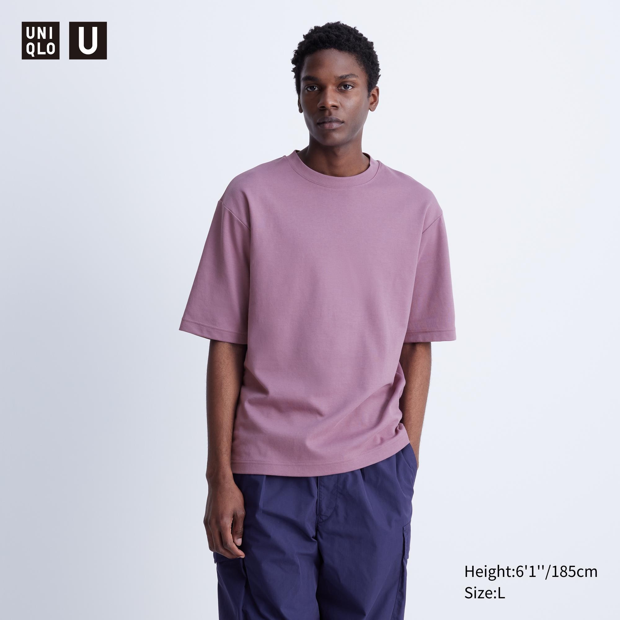 UNIQLO (M) Airism Mock Neck Half Oversize Soft Purple, Men's Fashion, Tops  & Sets, Tshirts & Polo Shirts on Carousell