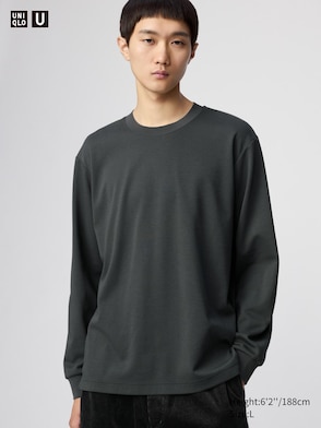 AIRism Cotton Crew Neck Long Sleeve T-Shirt