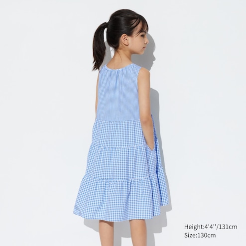 GIRLS Seersucker Tiered Sleeveless Dress