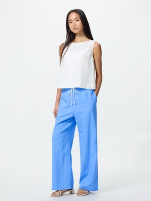 Linen Blend Easy Pants | Longer Length