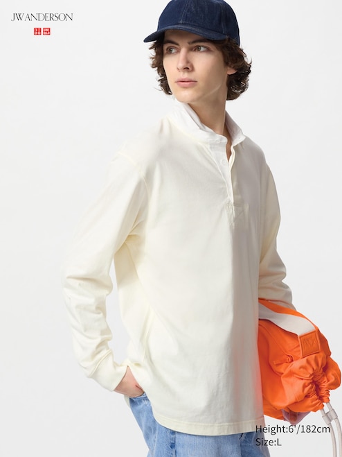 MEN'S OVERSIZED RUGGER LONG SLEEVE POLO SHIRT UNIQLO PH