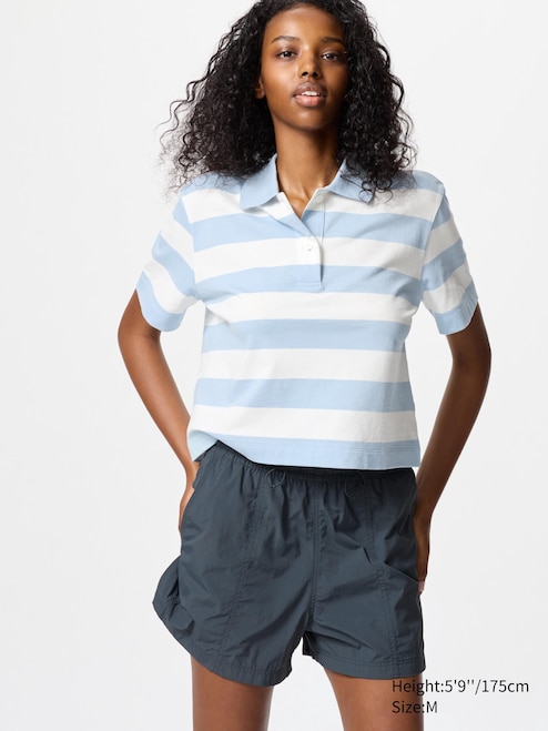 WOMEN'S STRIPED CROPPED POLO SHIRT UNIQLO PH