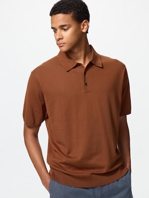 Washable Knitted Short Sleeve Polo Sweater
