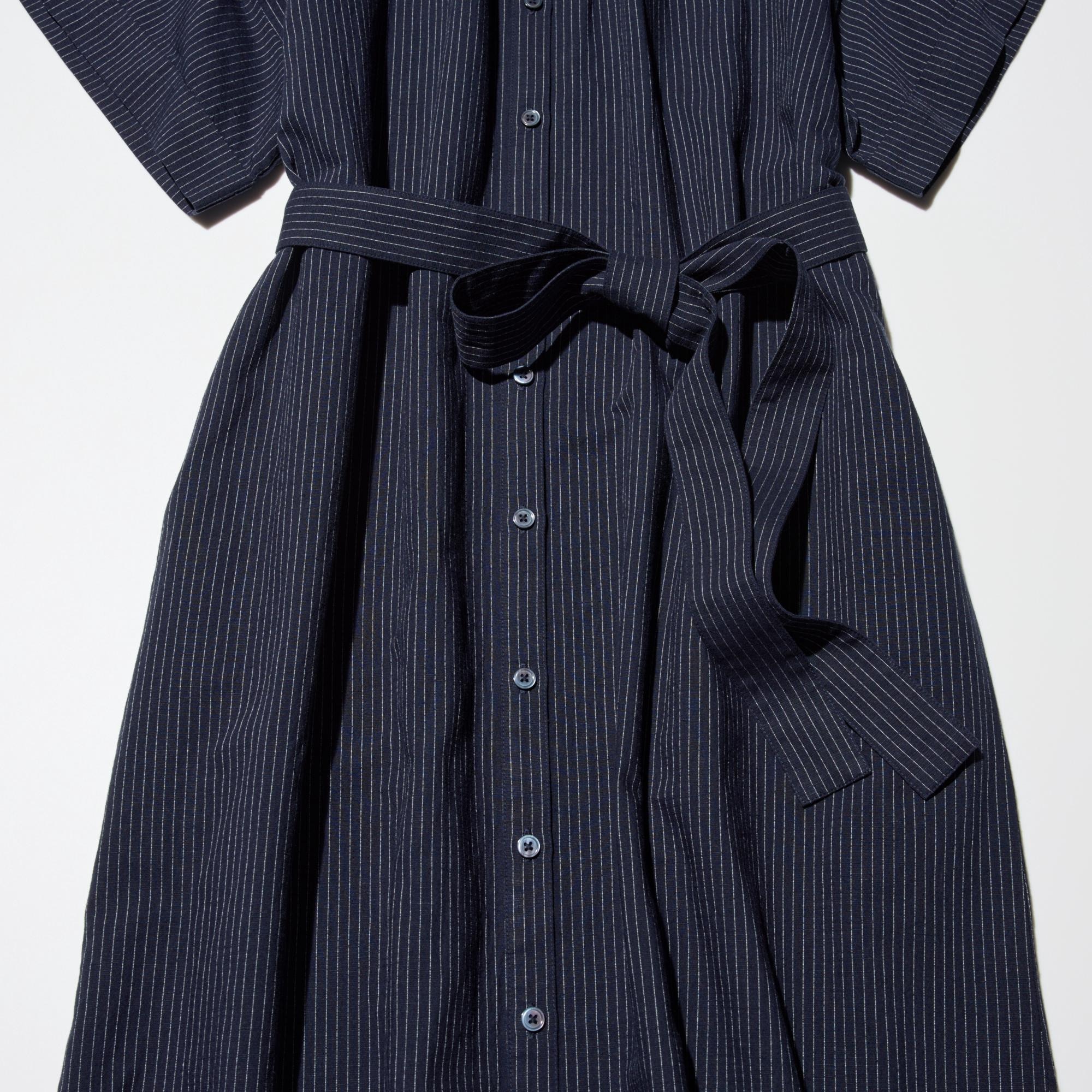 cocoon linen dress Black Crane Linen Pleated Cocoon Dress in Mustard
