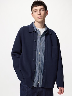 Milano Ribbed Shirt Collar Cardigan