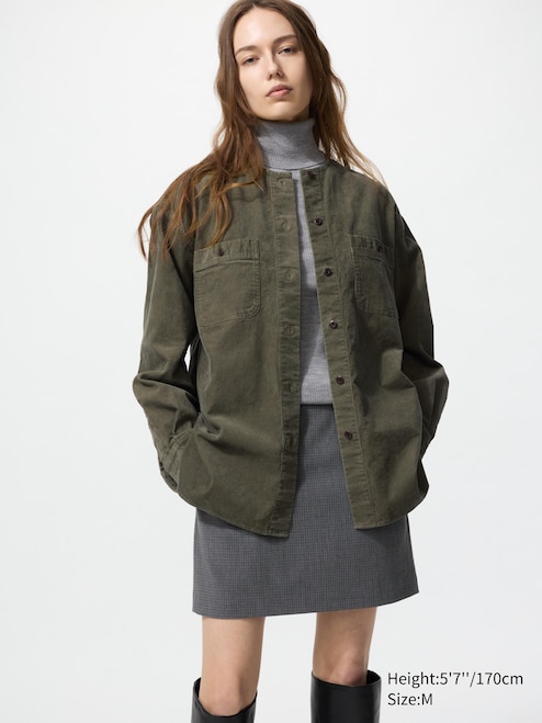 WOMEN'S CORDUROY LONG SHIRT JACKET UNIQLO PH