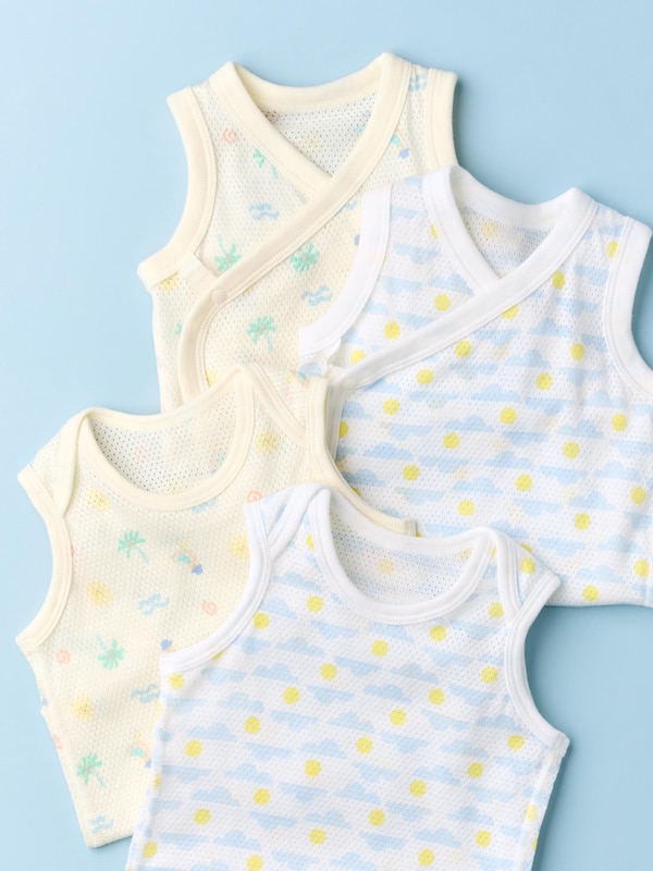 Cotton Mesh Bodysuit Sleeveless