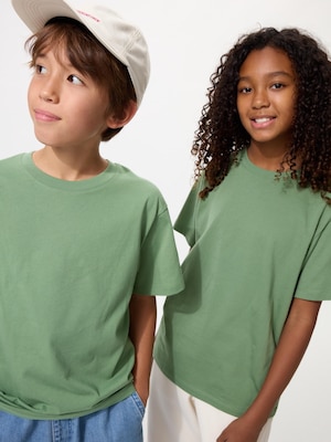 KIDS Cotton Color Crew Neck T-Shirt
