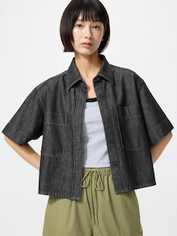 Denim Half Sleeve Boxy Shirt