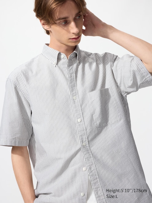 MEN'S SEERSUCKER SHORT SLEEVE SHIRT UNIQLO PH