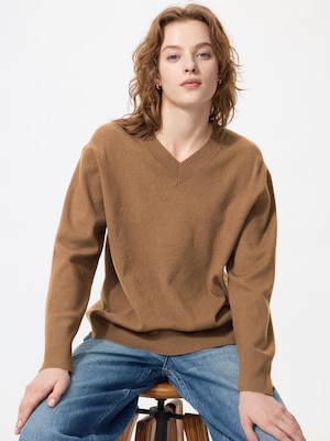 Washable Knit V Neck Sweater