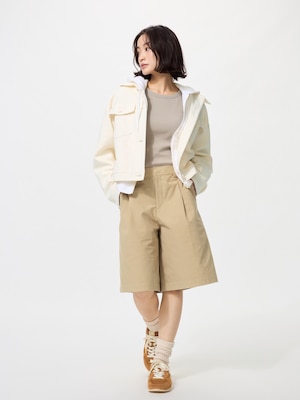 Jersey Pleated Long Shorts
