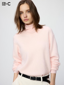Fluffy Cashmere Relaxed V Neck Sweater