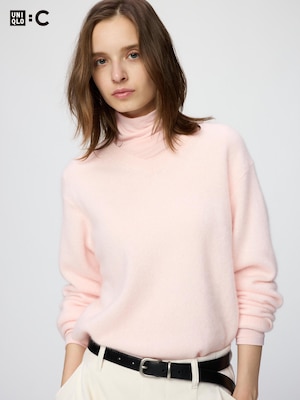 Fluffy Cashmere Relaxed V Neck Sweater