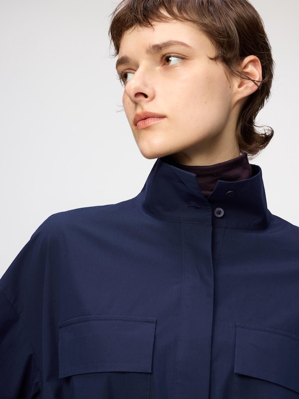 Cotton Stand Collar Dress