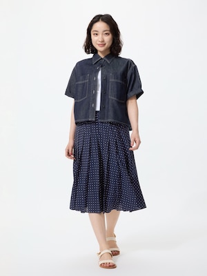 Chiffon Pleated Midi Skirt