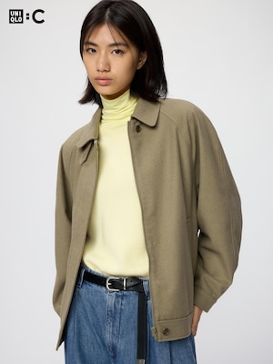 Wool Blend Harrington Jacket