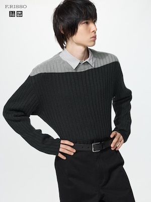 3D Knit Boat Neck Sweater