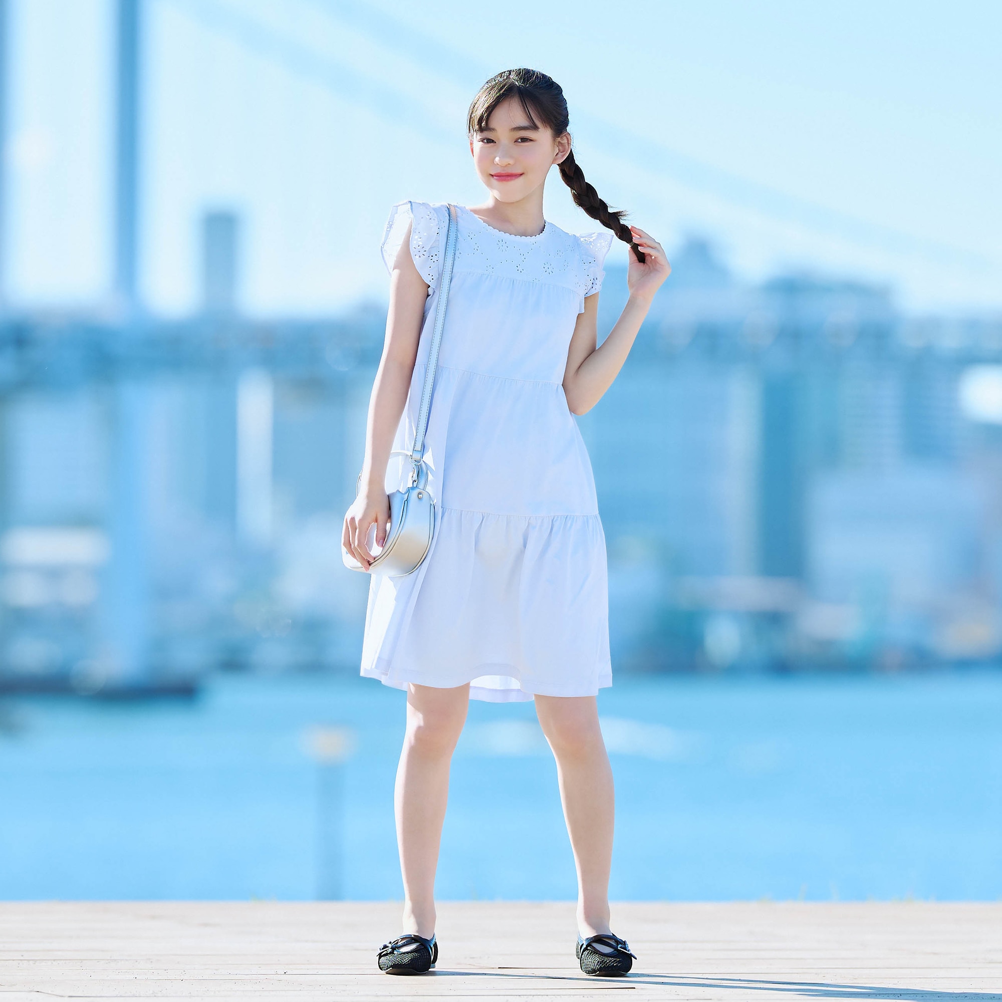 エアリズムコットンクロップドT×ショートパンツ_梶原叶渚