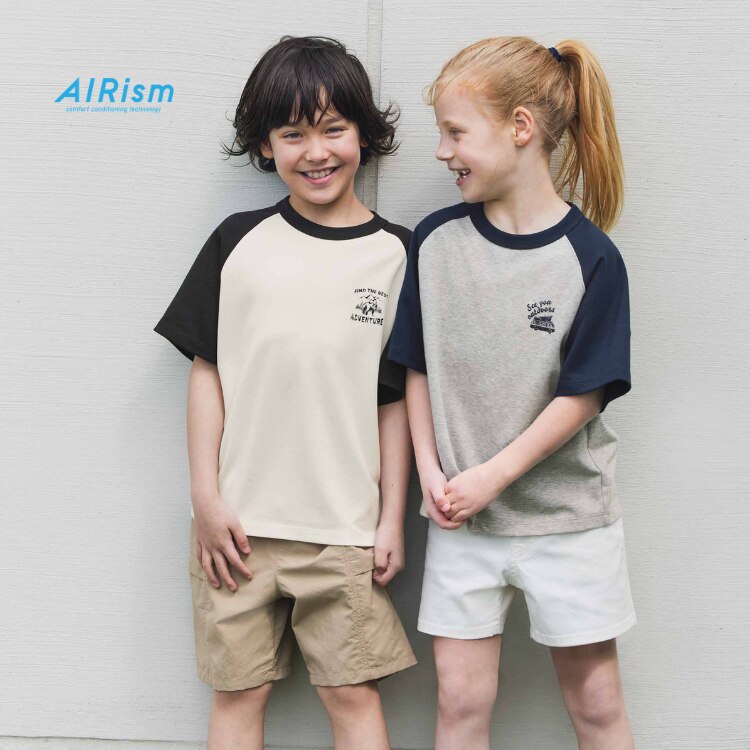 AIRISM COTTON CREW-NECK SHORT-SLEEVED T-SHIRT
