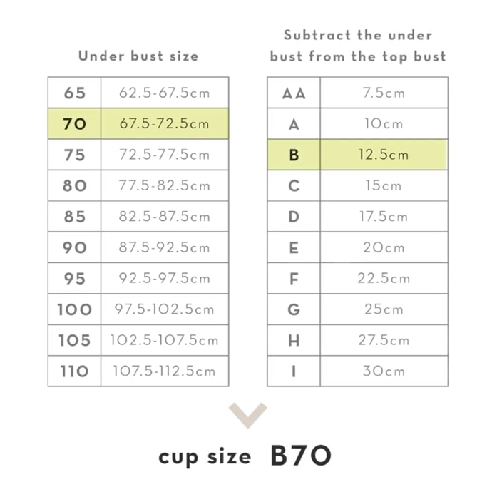 Univariable Analysis of Brassiere Cup Size in Use