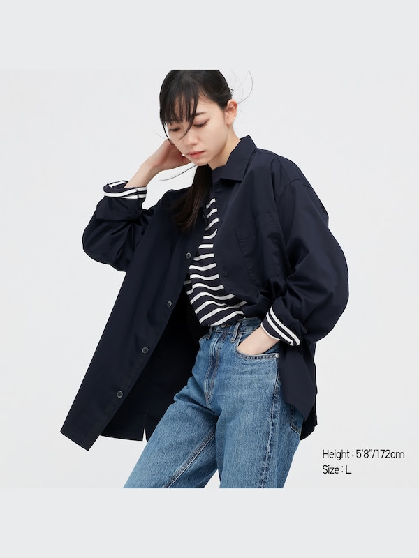 Extra Fine Cotton Twill Oversized Long Sleeve Shirt
