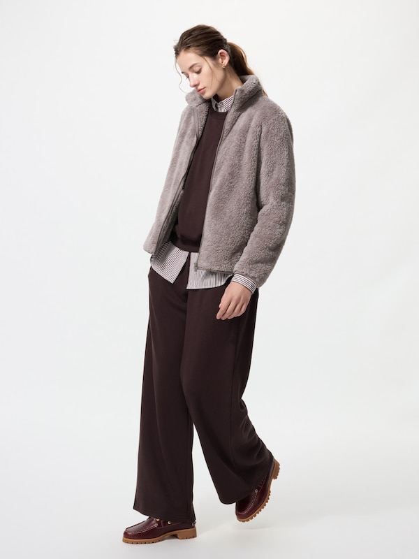 Fluffy Yarn Fleece Full-Zip Long Sleeve Jacket