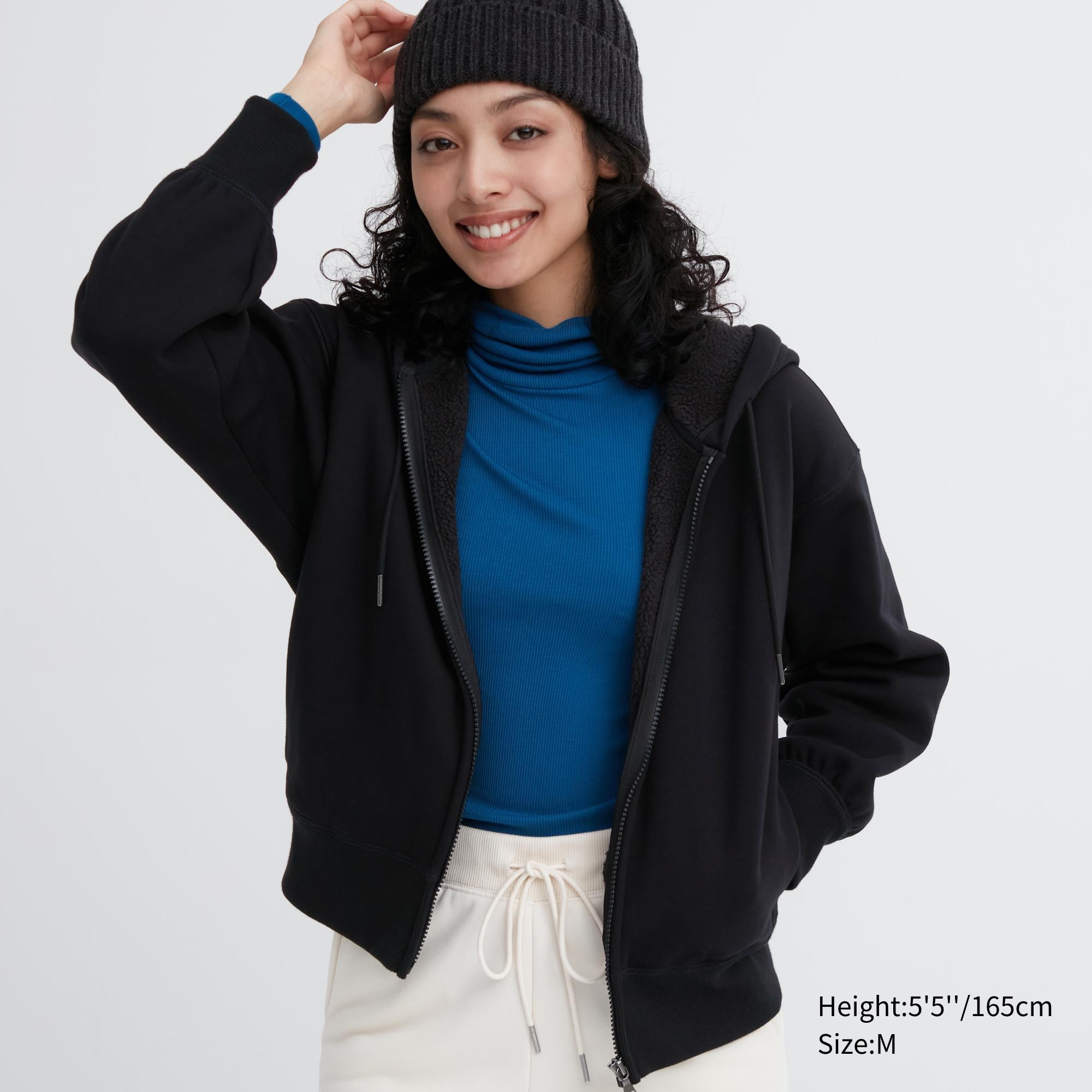 Uniqlo pile store lined hoodie