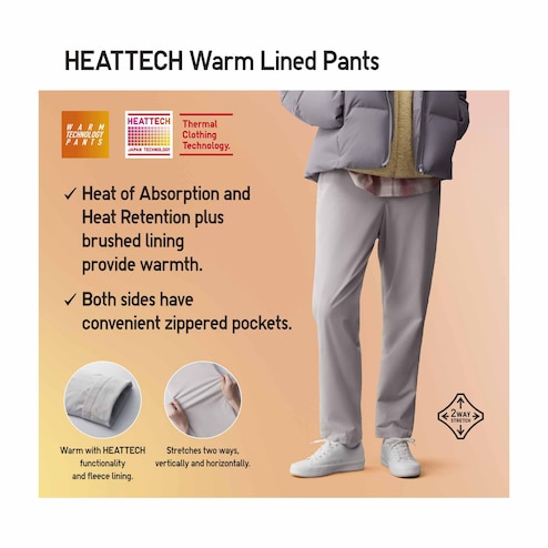 WOMEN'S HEATTECH WARM LINED PANTS (REGULAR LENGTH: 69-71CM)