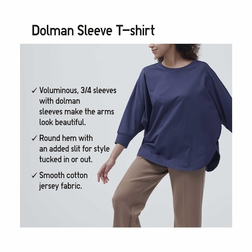 Dolman Sleeve 3/4 Sleeve T-Shirt