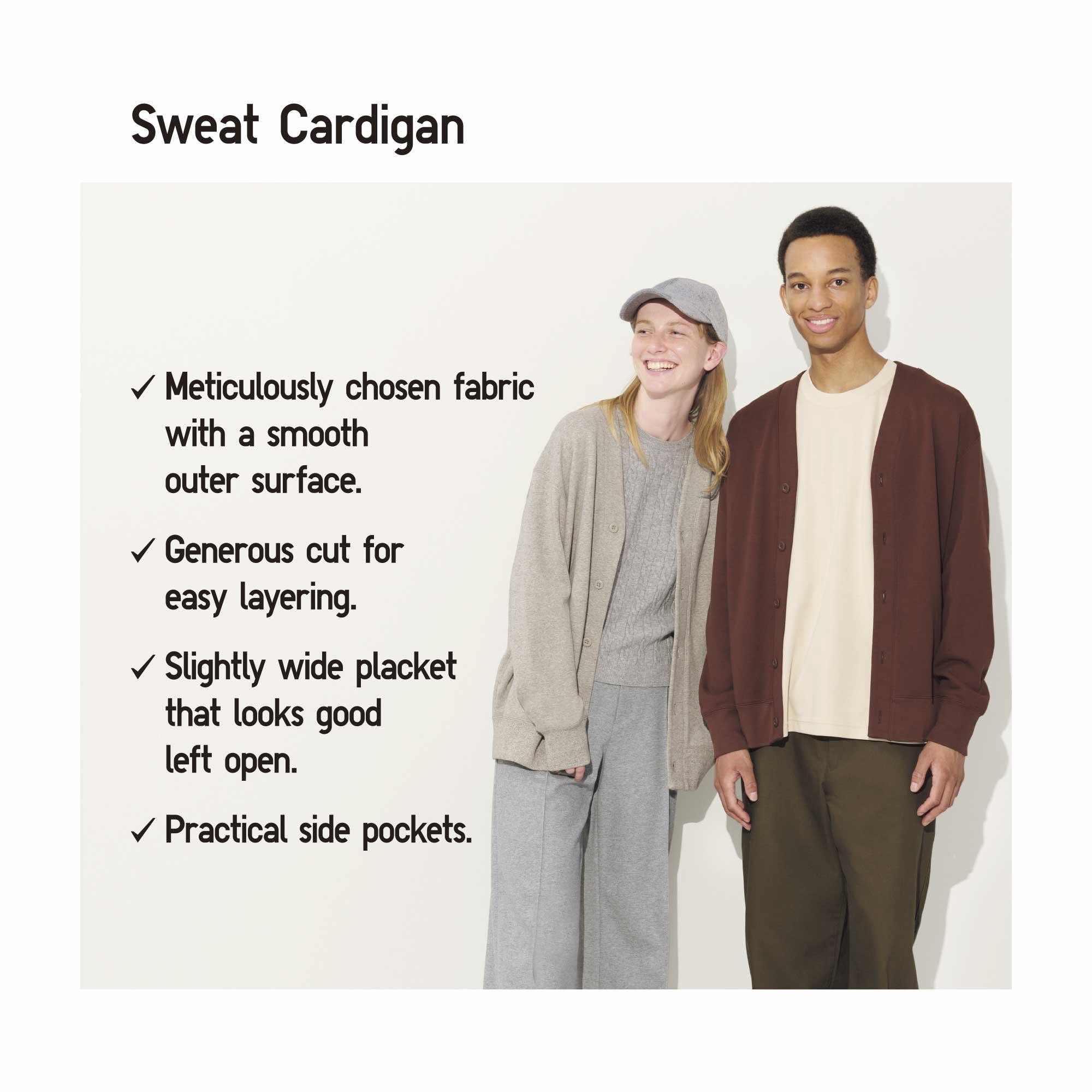 SWEAT LONG SLEEVE CARDIGAN | UNIQLO SG