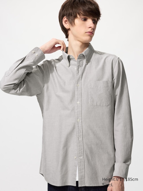 MEN'S OXFORD SLIM FIT LONG SLEEVE SHIRT UNIQLO SG