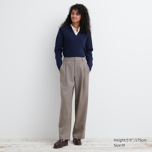 Brushed Jersey Pleated Wide Pants