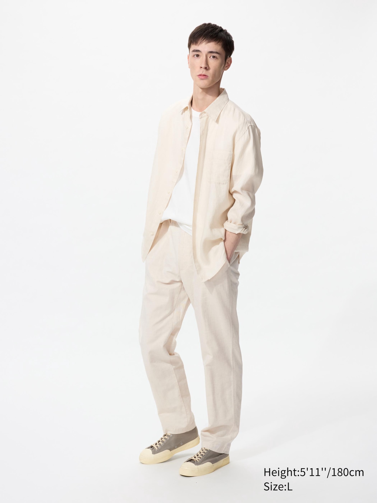 LINEN BLEND RELAXED PANTS UNIQLO SG