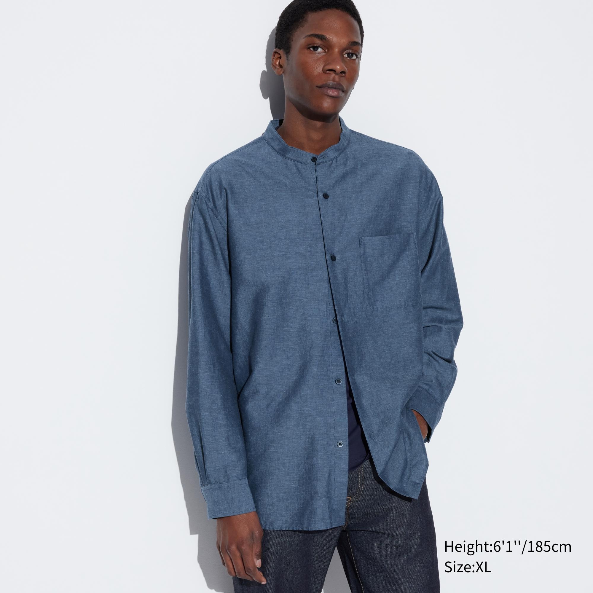 Uniqlo men denim on sale shirt