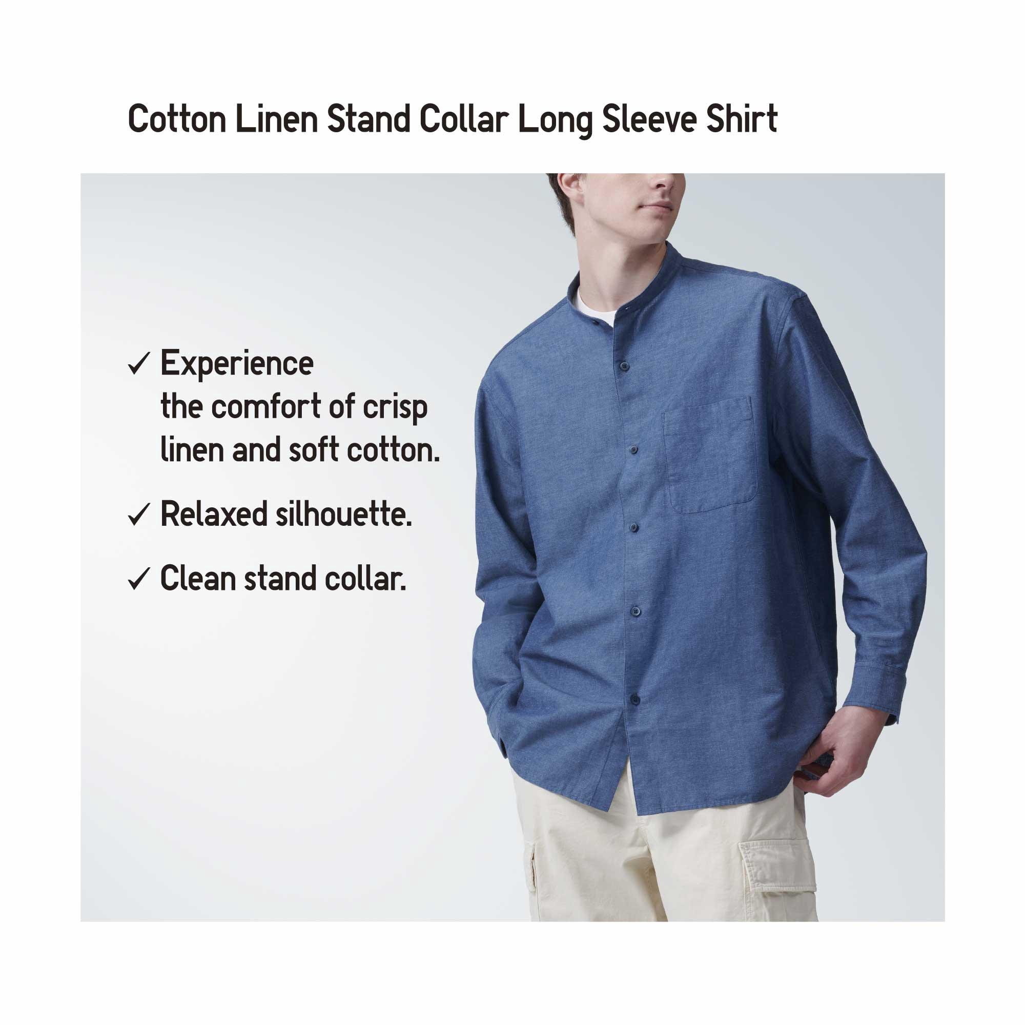 Mens casual linen 2025 cotton long sleeve shirts