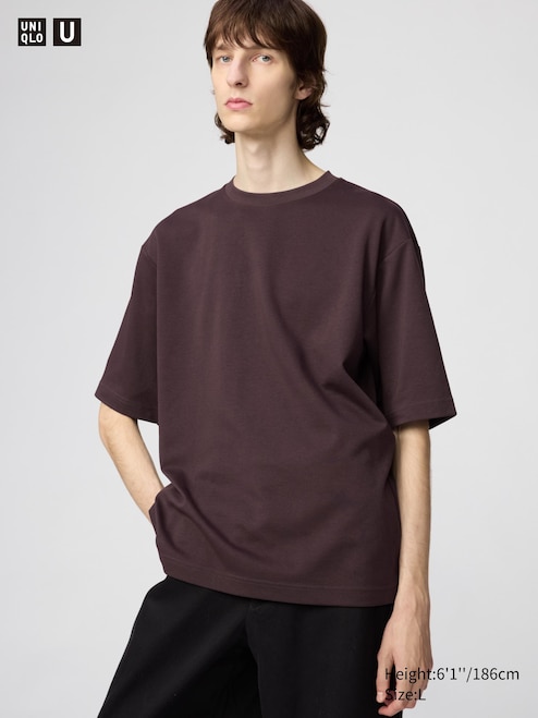 AIRISM COTTON CREW NECK OVERSIZED T-SHIRT UNIQLO SG