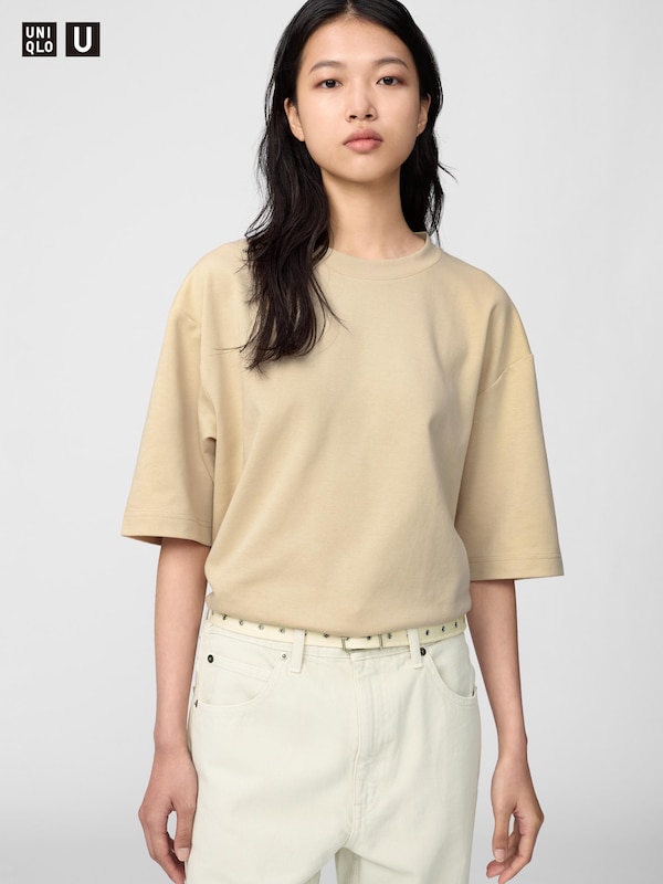 AIRism Cotton Crew Neck Oversized T-Shirt